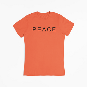 "PEACE" TEE (CORAL/BLACK)