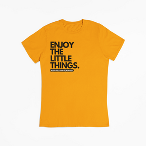 "ENJOY THE LITTLE THINGS" TEE (BRIGHT ORANGE/BLACK)