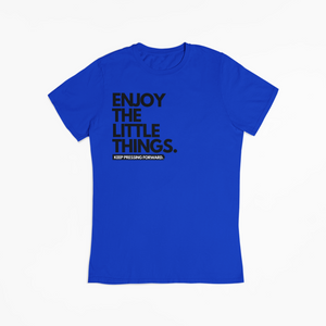 "ENJOY THE LITTLE THINGS" TEE (BLUE/BLACK)
