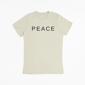 "PEACE" TEE (BEIGE/BLACK)