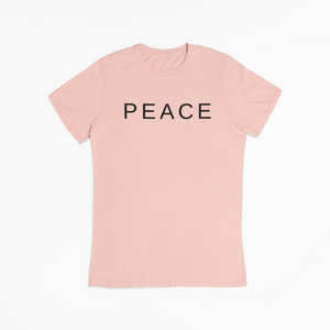 "PEACE" TEE (SOFT PINK/BLACK)