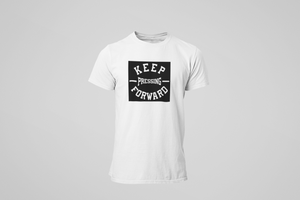 "KEEP PRESSING FORWARD" TEE (WHITE/BLACK)