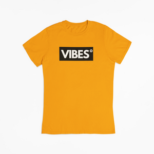 "VIBES" TEE (BRIGHT ORANGE/BLACK//WHITE)